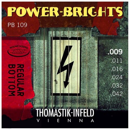 фото Thomastik pb109 power brights regular bottom(09-42) струны для электрогитары, сталь