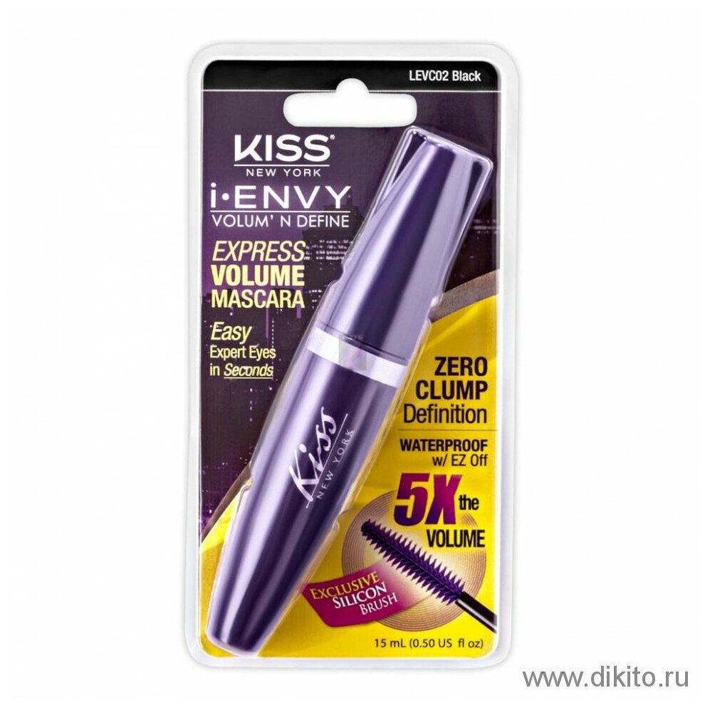 Термотушь Сумасшедшие ресницы Черный бархат на блистере Kiss I Envy LEVC01 Kiss Products, Inс. - фото №8