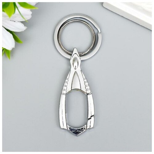 фото Брелок металл двойное кольцо "карабин" 8х3,2 см noname