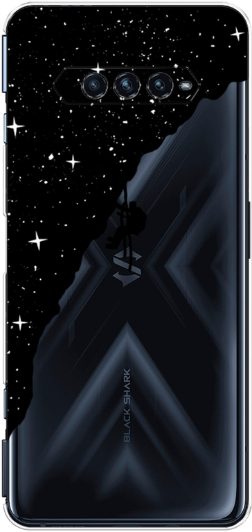 Силиконовый чехол на Xiaomi Black Shark 4S Pro / Сяоми Блэк Шарк 4S Про Скалолаз в космосе, прозрачный