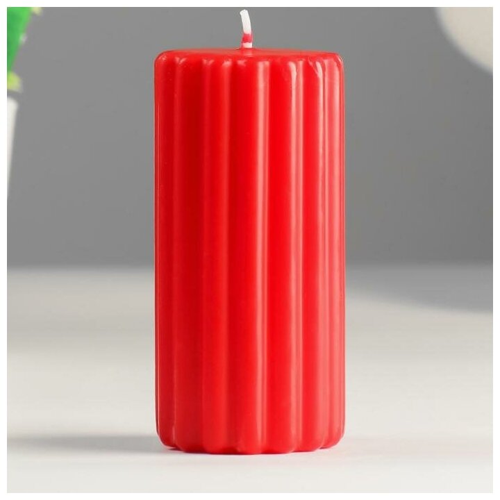 фото Свеча- цилиндр ароматическая "Рельеф. Бархатная роза", 5х10см 6906395