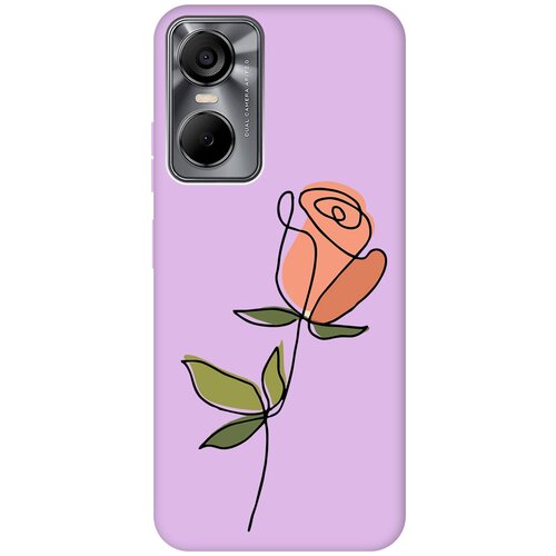 Силиконовый чехол на Tecno Pop 6 Pro, Техно Поп 6 Про Silky Touch Premium с принтом Rose сиреневый матовый soft touch силиконовый чехол на tecno pop 6 pro техно поп 6 про с 3d принтом stormtrooper stickers черный