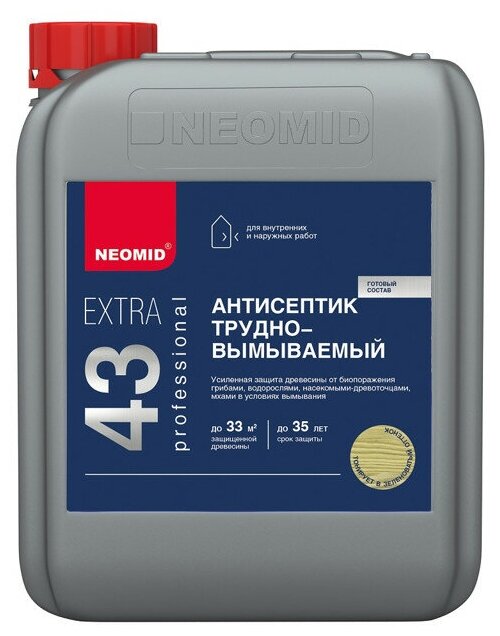 Трудновымываемый антисептик NEOMID Extra Eco - 5 л.