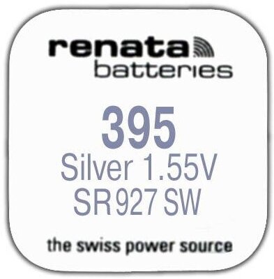 Батарейка Renata 395 (SR927SW) Silver Oxide 1.55V, 1 шт