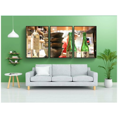 фото Набор модулных постеров для интерьера "японский, рамэн, японский ресторан" 60x90 см. в тубусе, без рамки lotsprints