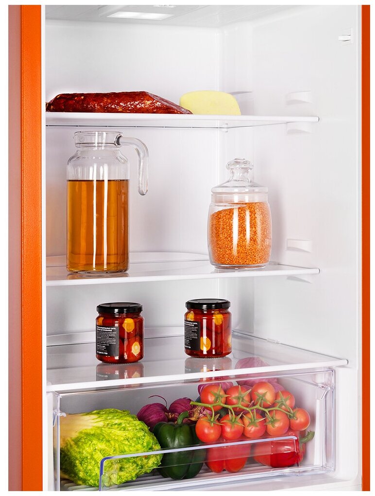 Холодильник NORDFROST NRB 164NF Or двухкамерный, 343 л объем, No Frost в МК, высота 203 см, оранжевый матовый - фотография № 16