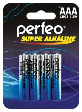 Батарейка алкалиновая мизинчиковая Perfeo LR03 AAA/4BL Super Alkaline, комплект 24 штуки