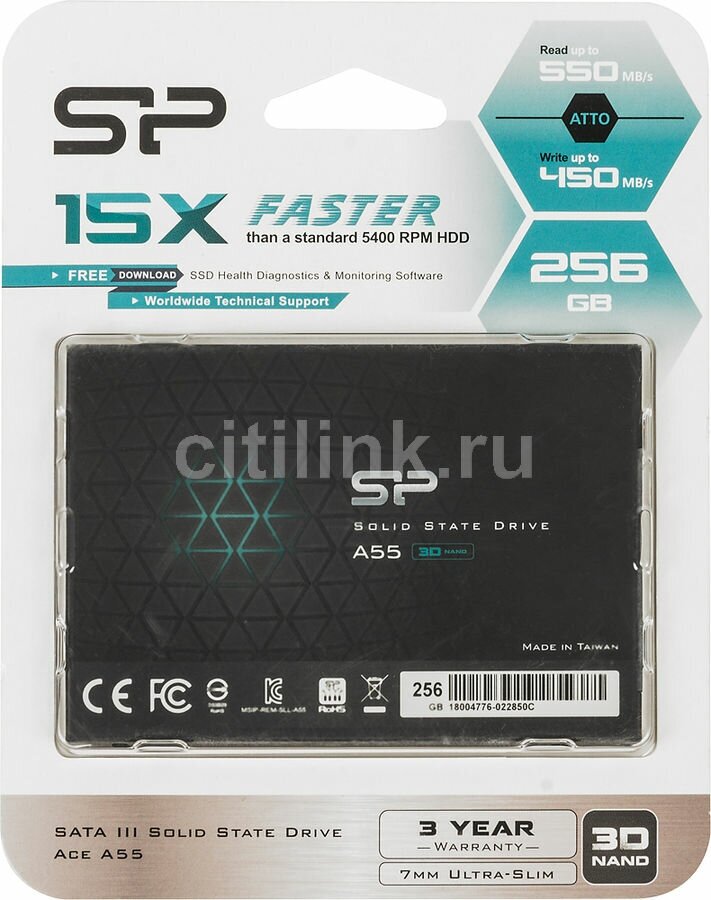 Накопитель SSD 256Gb Silicon Power SP256GbSS3A55S25 Ace A55 SATA3 2.5 - фотография № 10