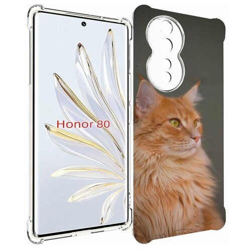 Чехол MyPads кошка мейн кун 1 для Honor 80 задняя-панель-накладка-бампер