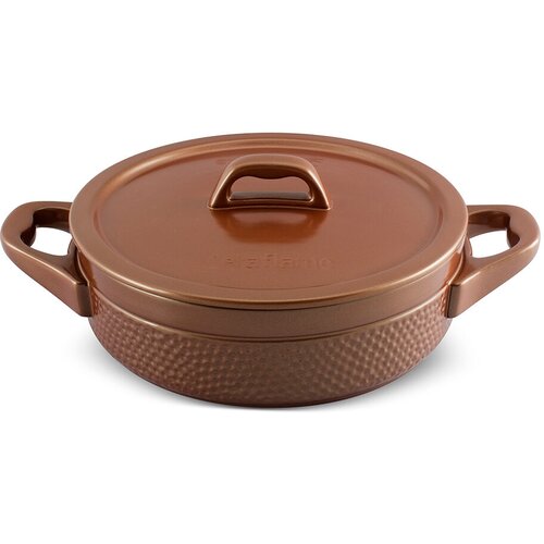 Сотейник керамический с крышкой Ceraflame Hammered+ 28 см, 3.5 л, медный