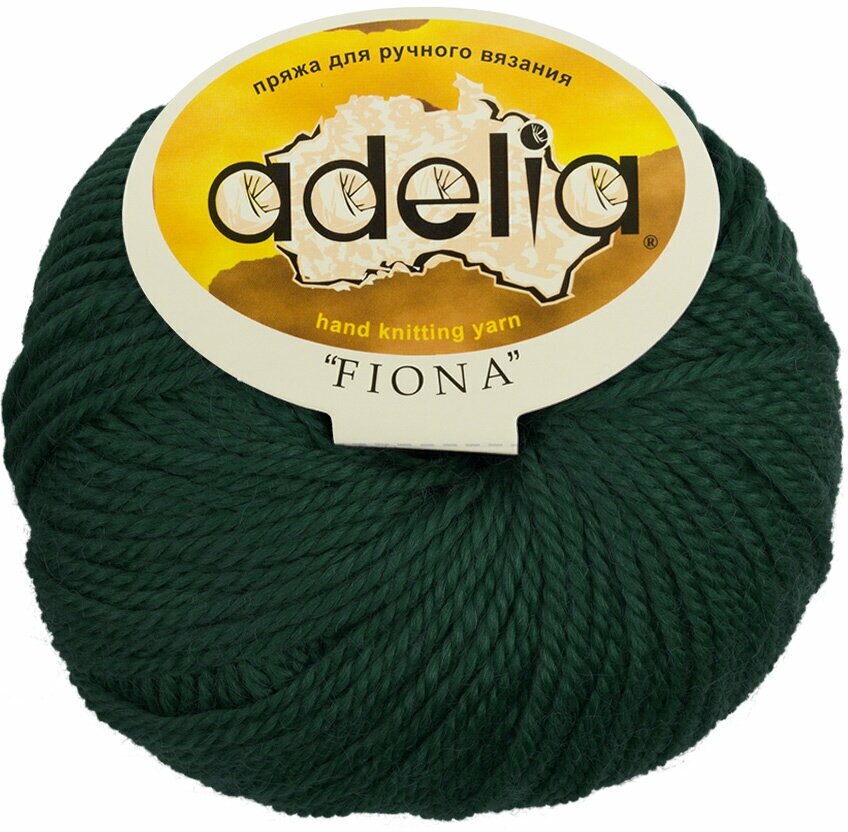 Пряжа ADELIA FIONA 50% шерсть, 50% акрил 10 шт. х 50 г 90 м +- 3 м №631 т. зеленый