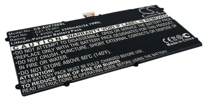 Аккумулятор CameronSino CS-AUF700SL для планшета Asus Transformer Pad TF700T, p/n: C21-TF301, 3350mAh