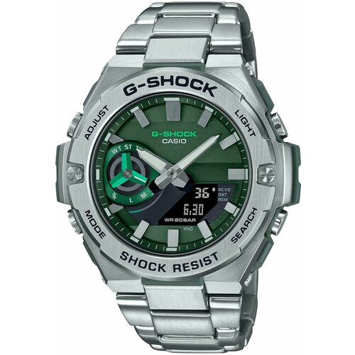 Наручные часы CASIO G-Shock GST-B500AD-3A, зеленый, серебряный casio g shock g steel gst b500ad 3a