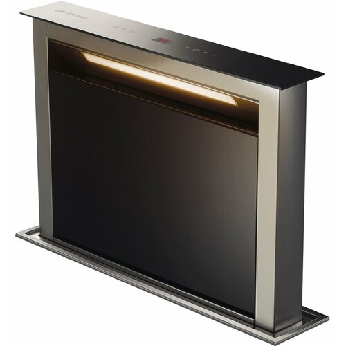 Встраиваемая вытяжка Smeg KDD 60VXE-2, цвет корпуса черное стекло, цвет окантовки/панели серебристый