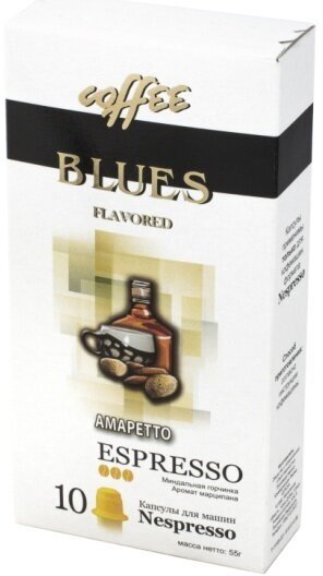 Кофе в капсулах Кофе Блюз BLUES Эспрессо Амаретто 10 капсул (для кофемашин Nespresso)