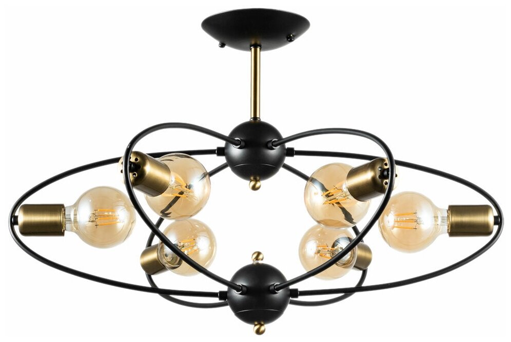 Люстра Arte Lamp Glasgow A1963PL-6BK, E14, 240 Вт, кол-во ламп: 6 шт., цвет: черный