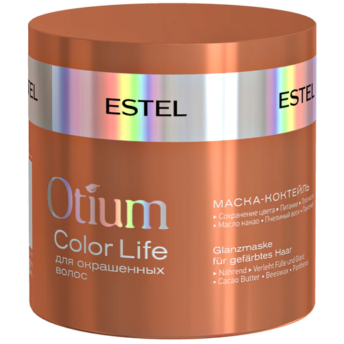 ESTEL Otium Color Life Маска-коктейль для окрашенных волос, 300 мл, банка маска коктейль для окрашенных волос estel professional otium color life 300 мл