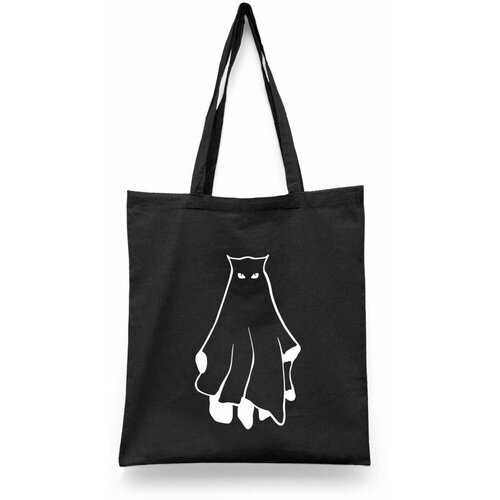 фото Сумка-шоппер унисекс каждому своё "хеллоуин/halloween/тыква" черная