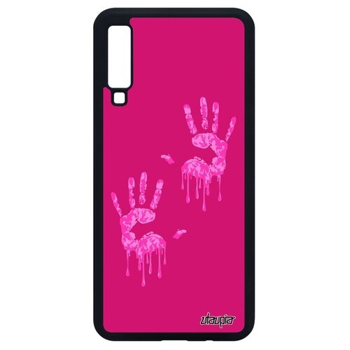 фото Защитный чехол для мобильного // galaxy a7 2018 // "отпечаток ладони" рука след, utaupia, фуксия