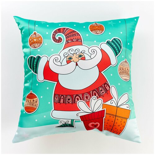 фото Сирень декоративная подушка веселый санта (40х40)