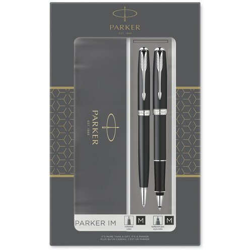 Набор Parker Sonnet Black CT: ручка шарик 1.0 черн+ручка-роллер 1.0 черн, подар/уп 2093259 Parker 93