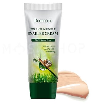 Антивозрастной ББ-крем с муцином улитки Deoproce Bio Anti-Wrinkle Snail BB 21 Natural Beige