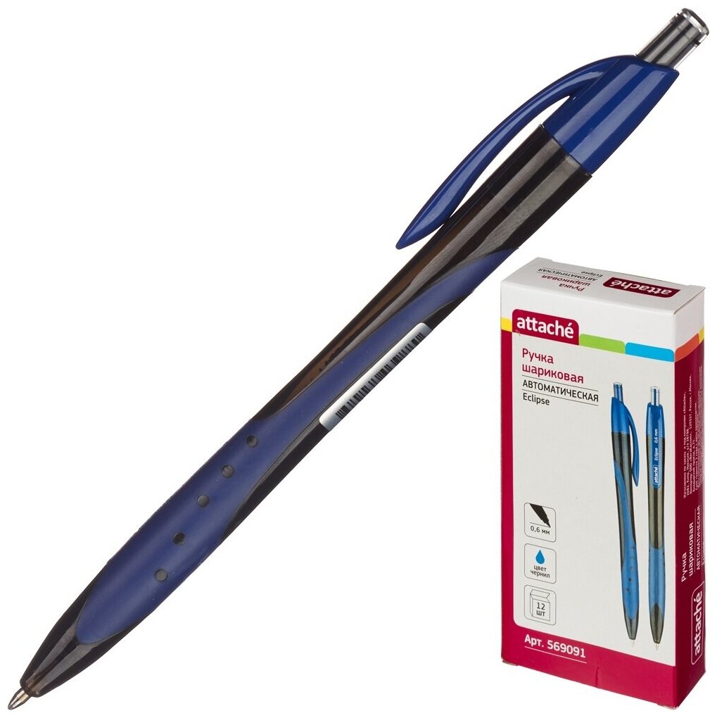 Ручка шариковая Attache Eclipse, масляная, синий стержень