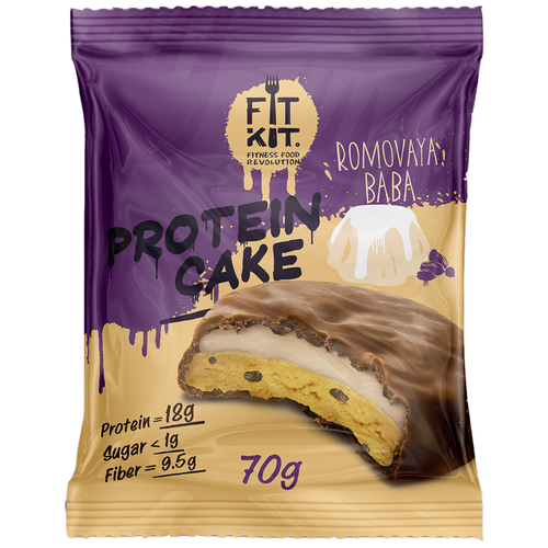 Protein Cake 70 грамм Ромовая баба FitKit protein cake 70 грамм ромовая баба fitkit