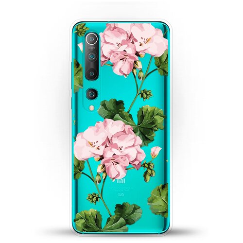 фото Силиконовый чехол розовые цветы на xiaomi mi 10 andy & paul