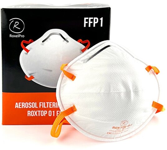 фото RoxelPro Фильтрующая полумаска ROXTOP 01 1-й степени защиты, до 4 ПДК, 20 шт./упак