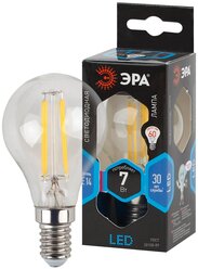 ЭРА F-LED P45-7W-840-E14 (филамент, шар, 7Вт, нейтр, E14)