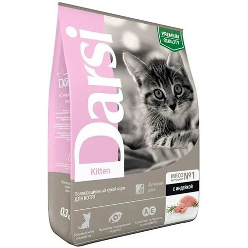 Сухой корм Darsi для котят индейка kitten 300г 63321 комплекс минералов kwc multimineral железо йод хром цинк 60 шт