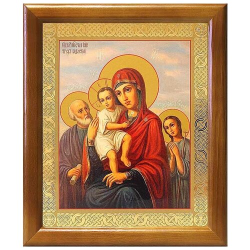 Икона Божией Матери Трех Радостей, деревянная рамка 17,5*20,5 см