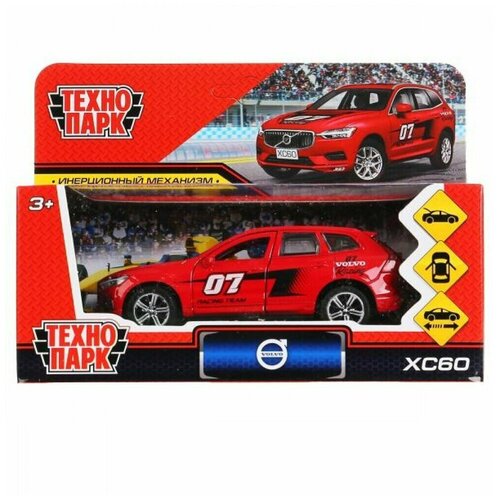 Машина металлическая Технопарк Volvo XC60 R-desing Спорт 12 см, инерция, красный (XC60-12SRT-RD) машины технопарк инерционная машина volvo xc60 r desing полиция