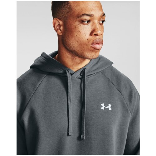 фото Толстовка under armour rival cotton hoodie серый xxl 1357105-012