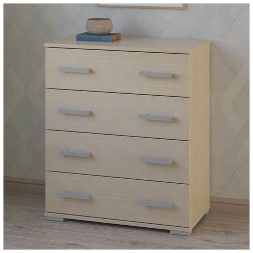 Комод широкий 4 ящика 70х37.4х82.4 см. МагМебель 94 дуб молочный