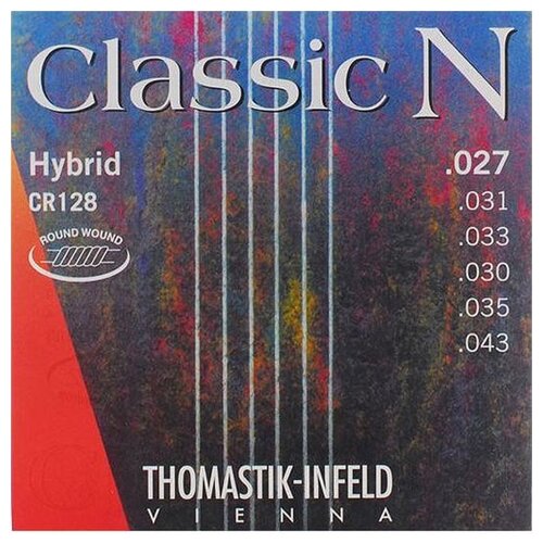 Набор струн Thomastik-Infeld Classic N CR128, 1 уп. thomastik cr128 classic n комплект струн для акустической гитары нейлон посеребренная медь 027 043