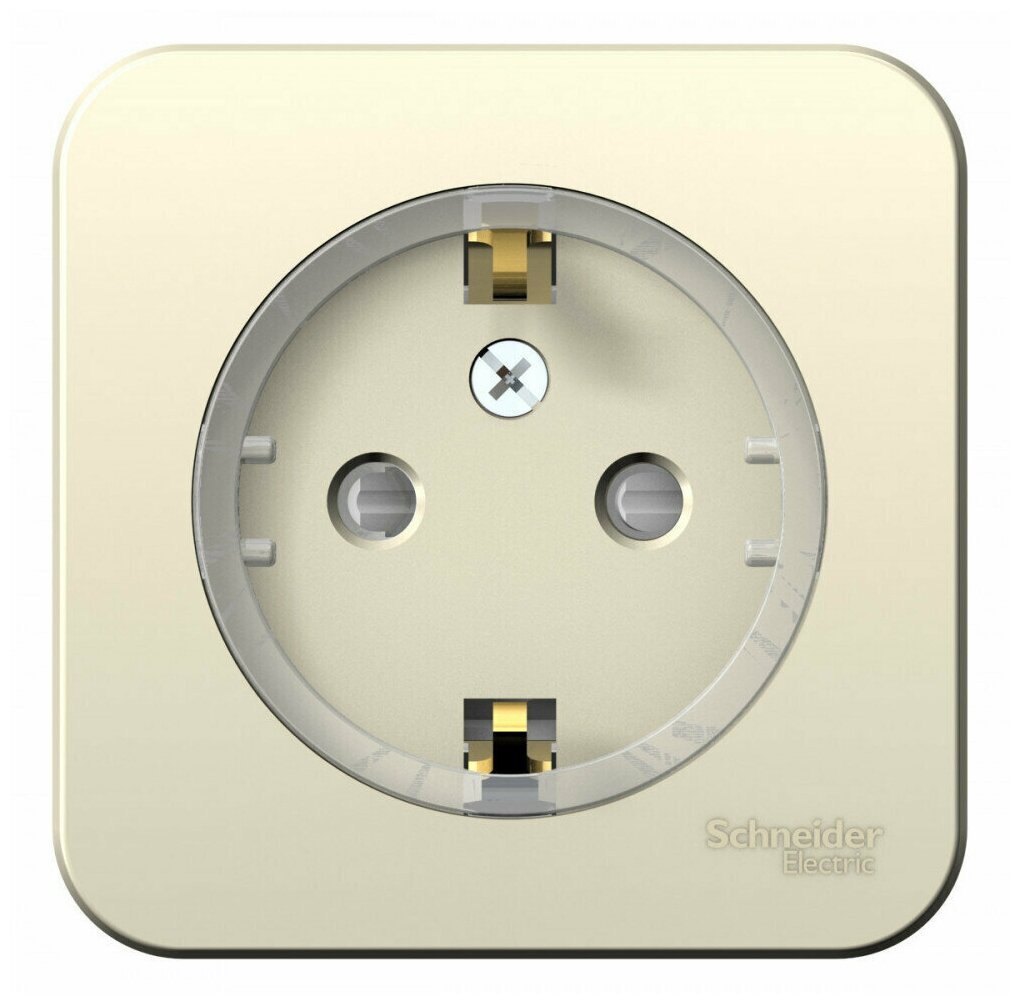 Розетка SE Blanca наруж Молочная с/з без шторок,(тонкая) 16А, 250В изолир. пластина Шнайдер - фото №2