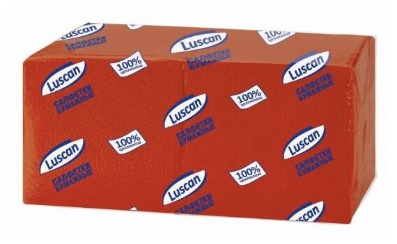 Салфетки бумажные Luscan 24x24 см 1-сл Profi Pack красные, 400 листов