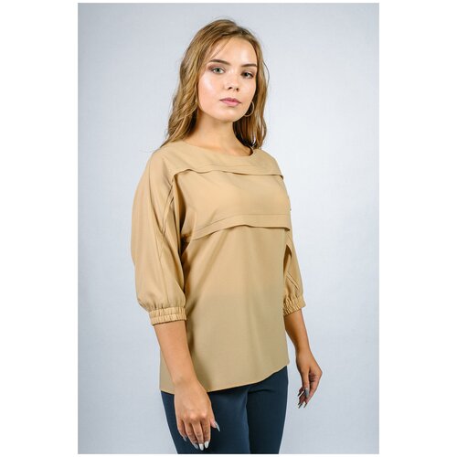 Блуза Mila Bezgerts, размер 48, бежевый блуза mila bezgerts размер 48 бежевый