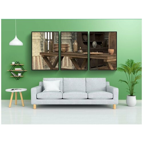 фото Набор модулных постеров для интерьера "средний возраст, замок, пространство" 60x90 см. в тубусе, без рамки lotsprints