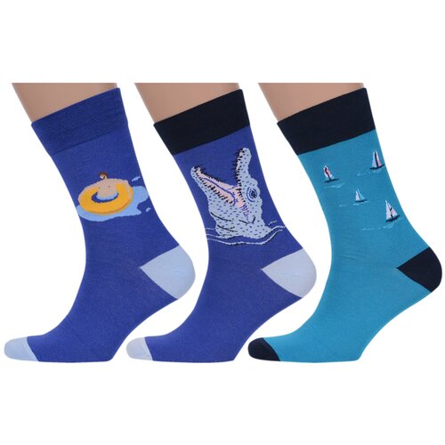 фото Комплект из 3 пар мужских носков moscowsocksclub микс 5, размер 25 (38-40)