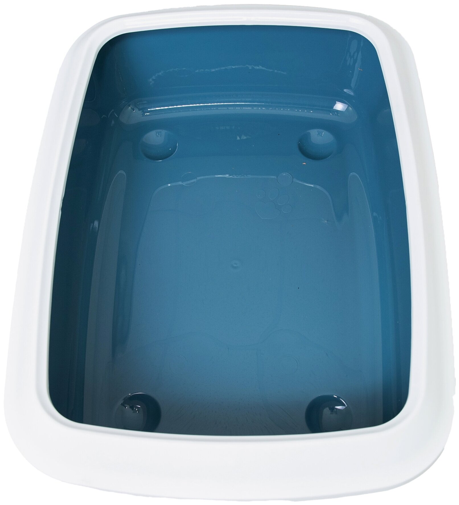 Туалет для кошек IRIZ 42см с бортом голубой камень - фотография № 3