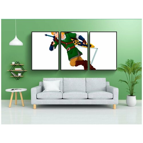 фото Набор модулных постеров для интерьера "иллюстратор, нинтендо, видеоигры" 60x90 см. в тубусе, без рамки lotsprints