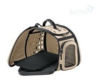 Ibiyaya складная сумка-переноска для собак и кошек до 6 кг бежевая - фотография № 10