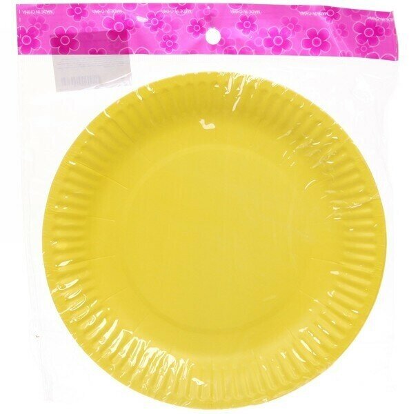 Тарелка бумажная 18 см в наборе 10 шт «Желтая» - фотография № 2