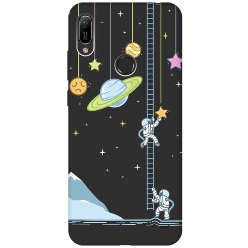 фото Силиконовая чехол-накладка silky touch для huawei y6 (2019) / honor 8a / honor 8a pro с принтом "ladder into space" черная gosso