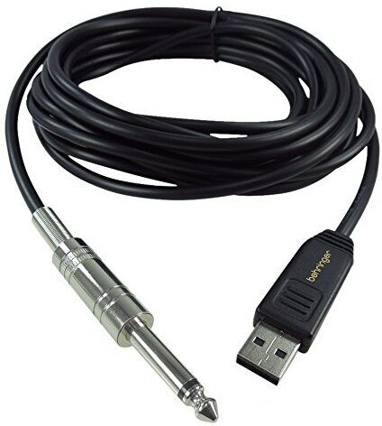 BEHRINGER GUITAR 2 USB - гитарный USB-аудиоинтерфейс (кабель), 44.1кГц и 48 кГц, длина 5 м.