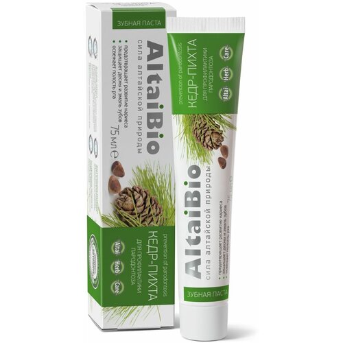 Зубная паста altaibio для профилактики пародонтоза кедр-пихта 100г 294₽