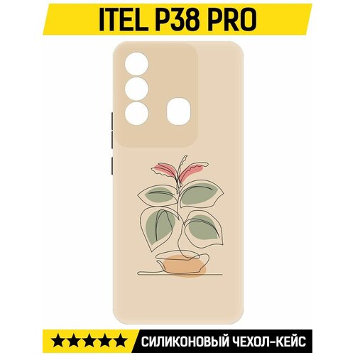 Чехол-накладка Krutoff Soft Case Цветок для ITEL P38 Pro черный